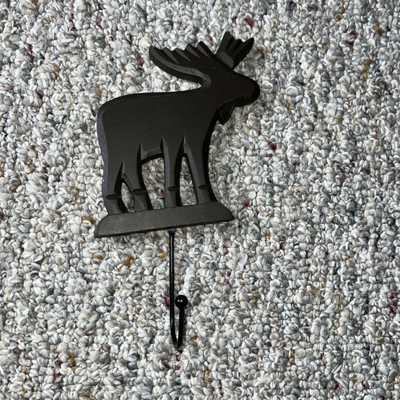 unknown Other - Moose brown wooden hook, moose 5 inches by 4.5 Hook is 3 inches